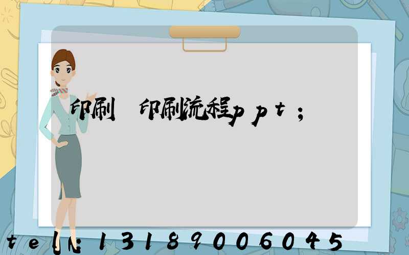 印刷廠印刷流程ppt
