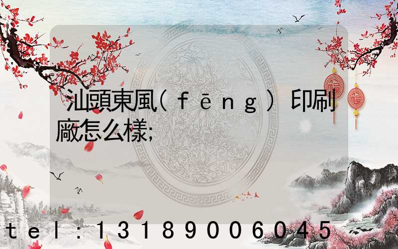 汕頭東風(fēng)印刷廠怎么樣